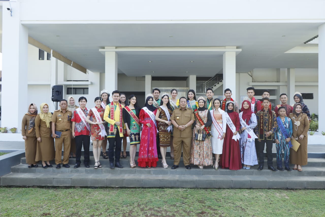 Audiensi Bersama Putra – Putri Peraih Gelar Pada Ajang Pemilihan Berbasis Pariwisata Dan Budaya, Gubernur Ajak Bangun Lampung disektor Wisata dan Budaya