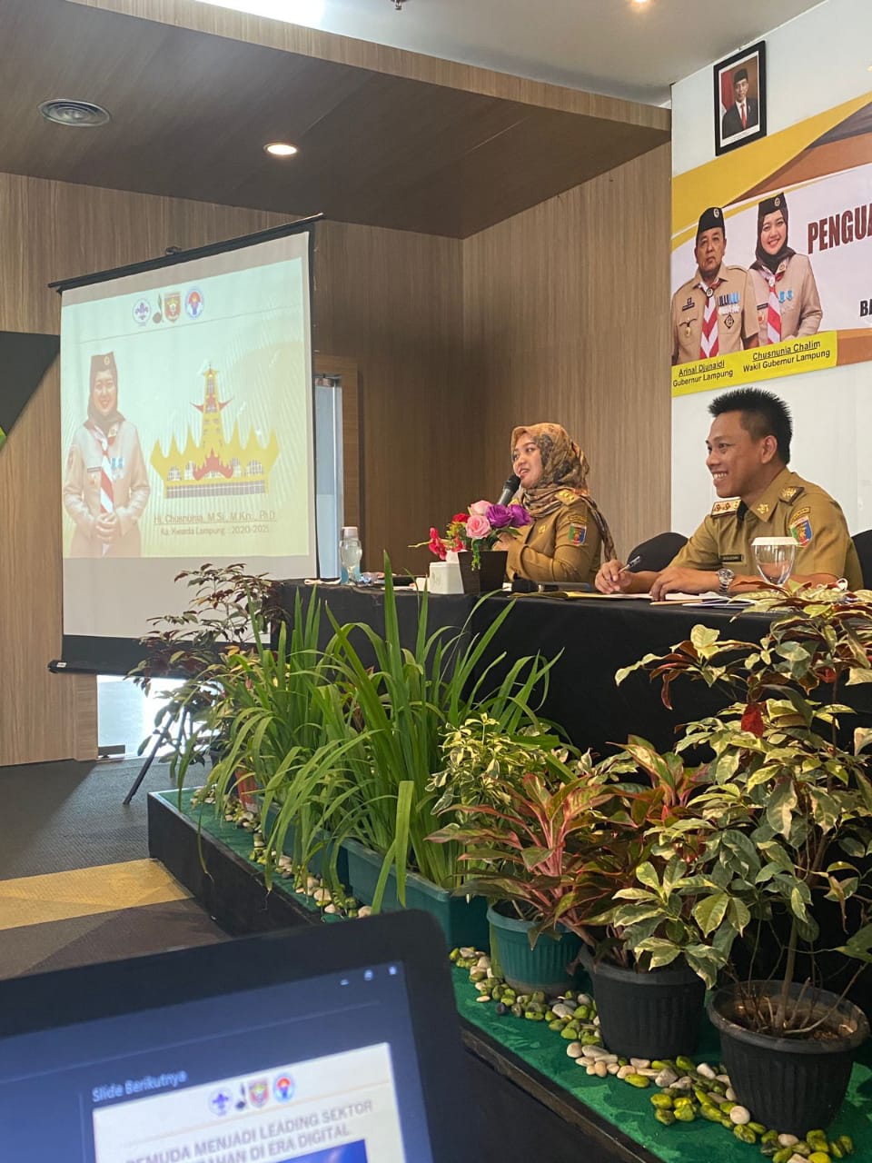 Wagub Chusnunia Selaku Ketua Kwarda Lampung Menjadi Narasumber Workshop Penguatan Karakter Diera Digital