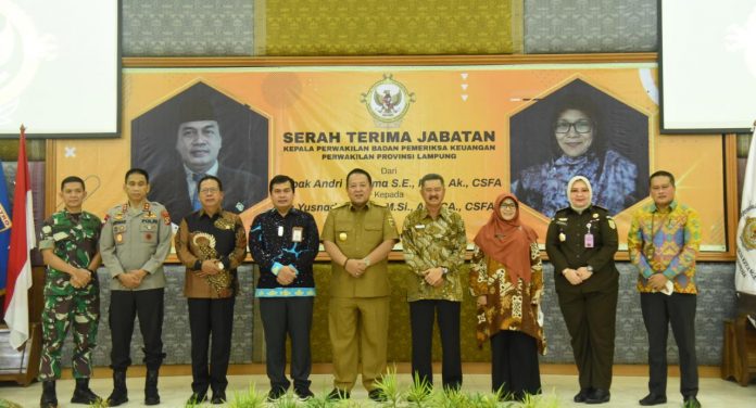 Mingrum Gumay Menghadiri Acara Serah Terima Jabatan Kepala Perwakilan BPK Provinsi Lampung