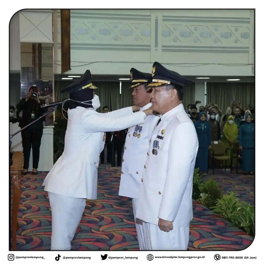 Danlanud BNY Hadiri Pelantikan Pejabat Bupati Tulang Bawang dan Lampung Barat