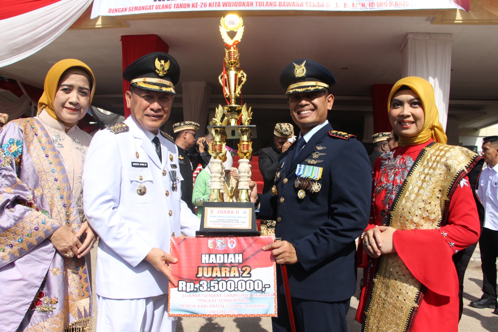 Hut Ke-26 Tuba, Lanud BNY Raih Juara II Senam Lampung Berjaya