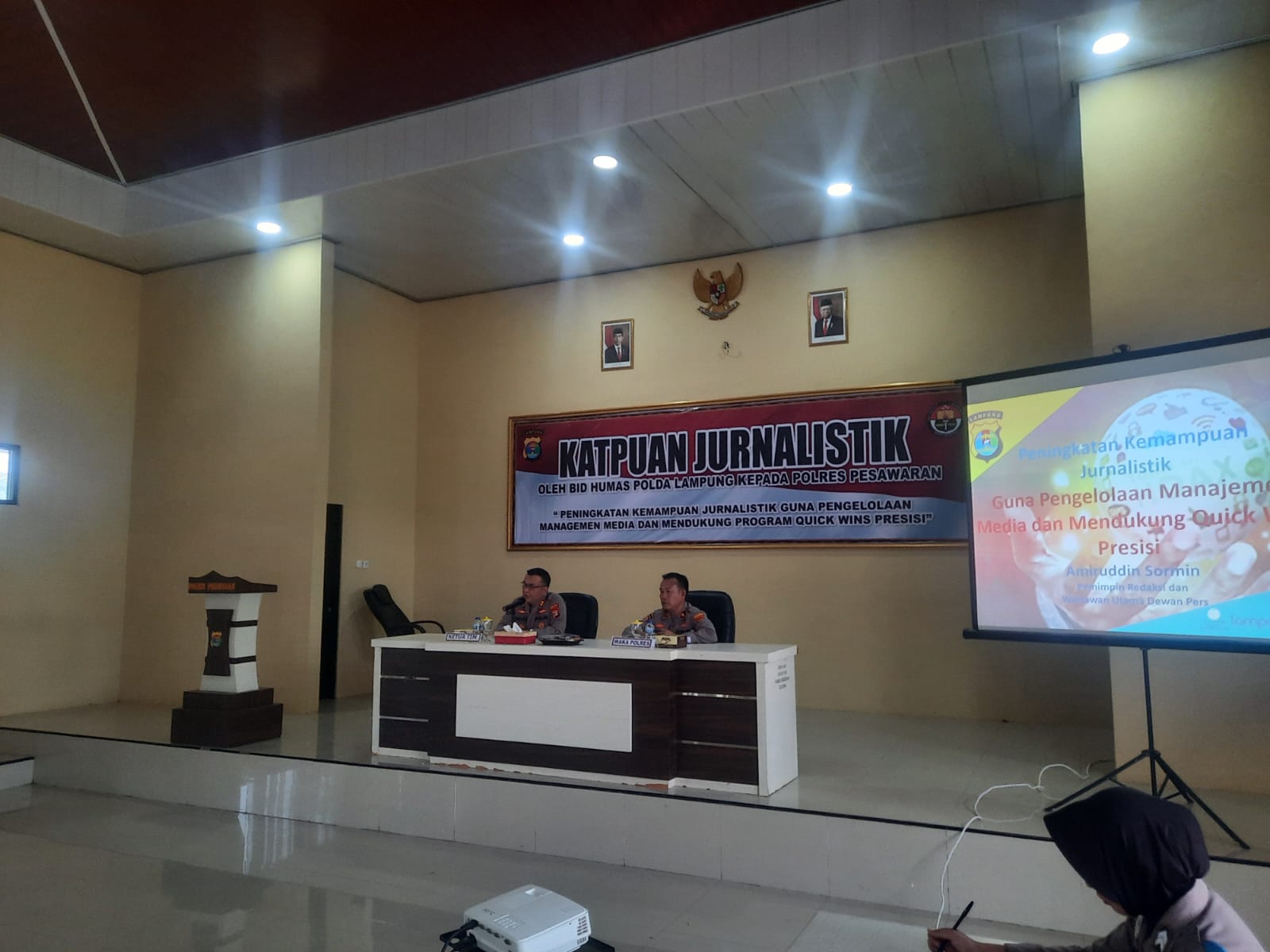Bidang Humas Polda Lampung Gelar Pelatihan Peningkatan Kemampuan Jurnalistik di Polres Pesawaran