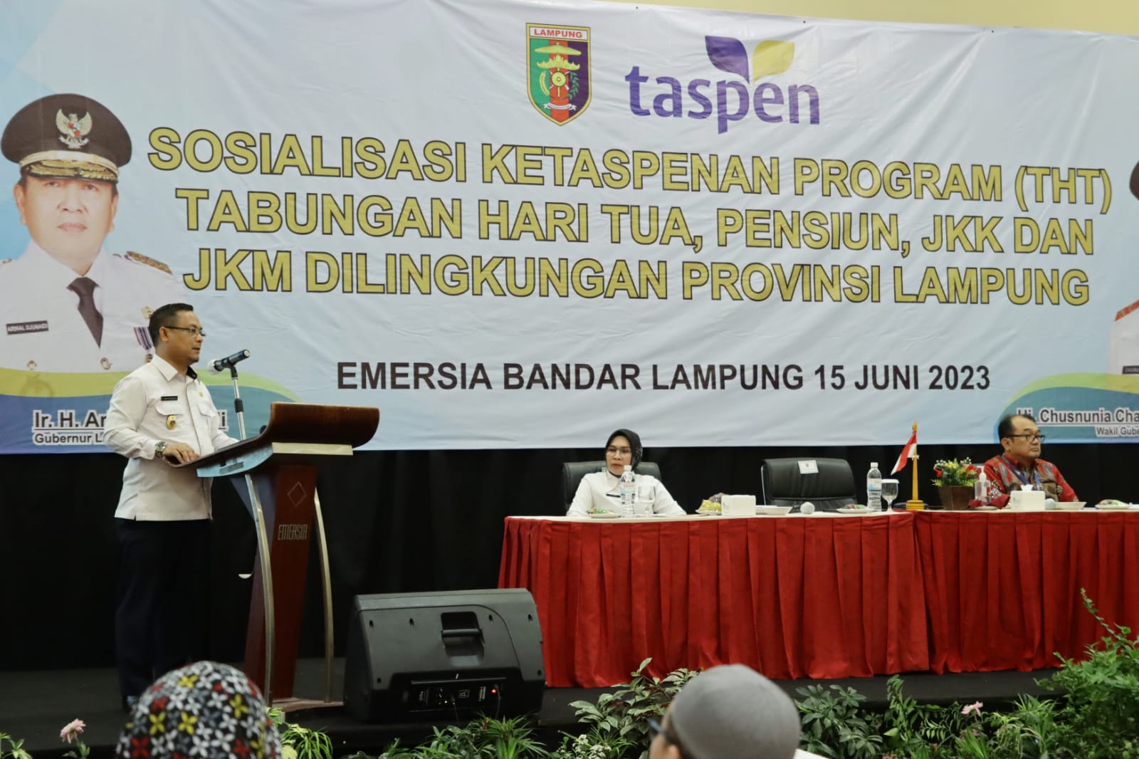 Pemprov Lampung Gelar Sosialisasi Ketaspenan Program Tabungan Hari Tua, Pensiunan, JKK dan JKM dilingkungan Pemerintah Provinsi Lampung
