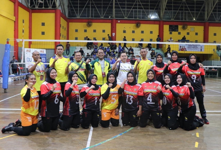 Tumbangkan Tim Kalimantan Utara, Tim Bola Voli Putri Lampung Melaju Ke Babak Lanjutan PORNAS KORPRI XVI