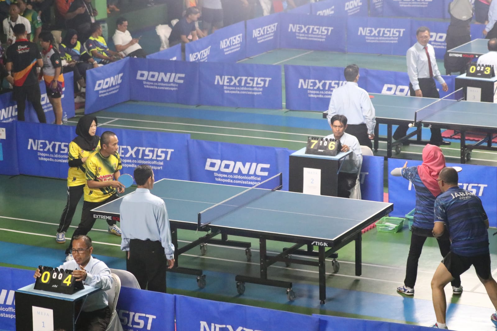 Taklukan Tim Jabar, Tim Tenis Meja Lampung Pada PORNAS KORPRI XVI Pastikan Melaju Ke Babak Semi Final