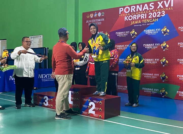 Tim Tenis Meja Lampung Raih Medali Perak Pada PORNAS KORPRI XVI