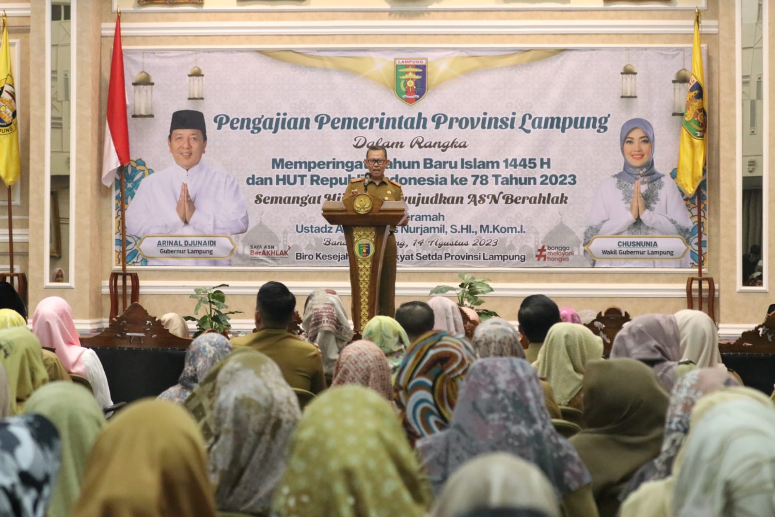 Pemprov Lampung Gelar Peringatan Tahun Baru Islam 1445 H dan Peringatan HUT Kemerdekaan Republik Indonesia ke-78