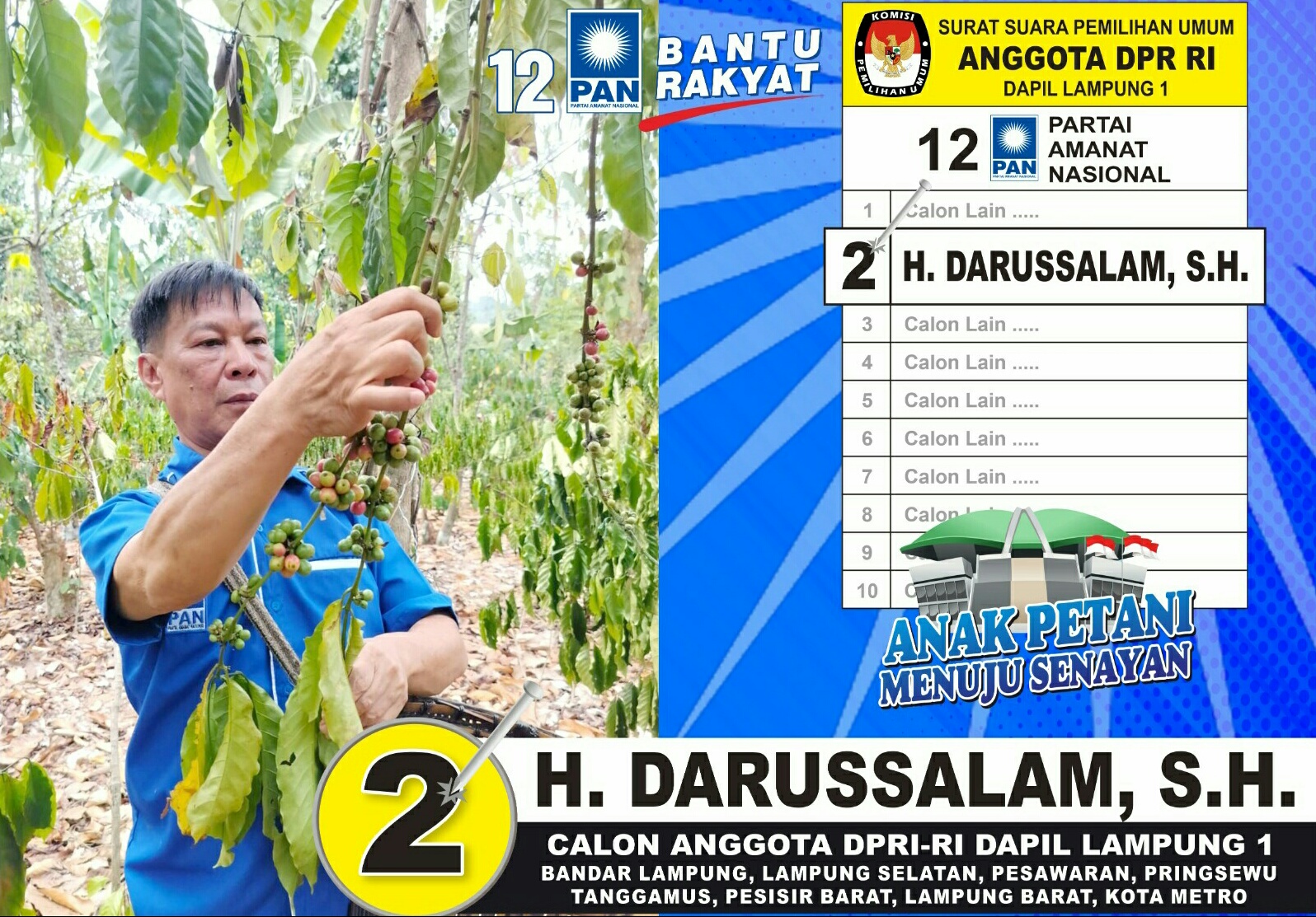 Profil H Darussalam Calon DPR RI Dapil 1 Lampung Dari PAN
