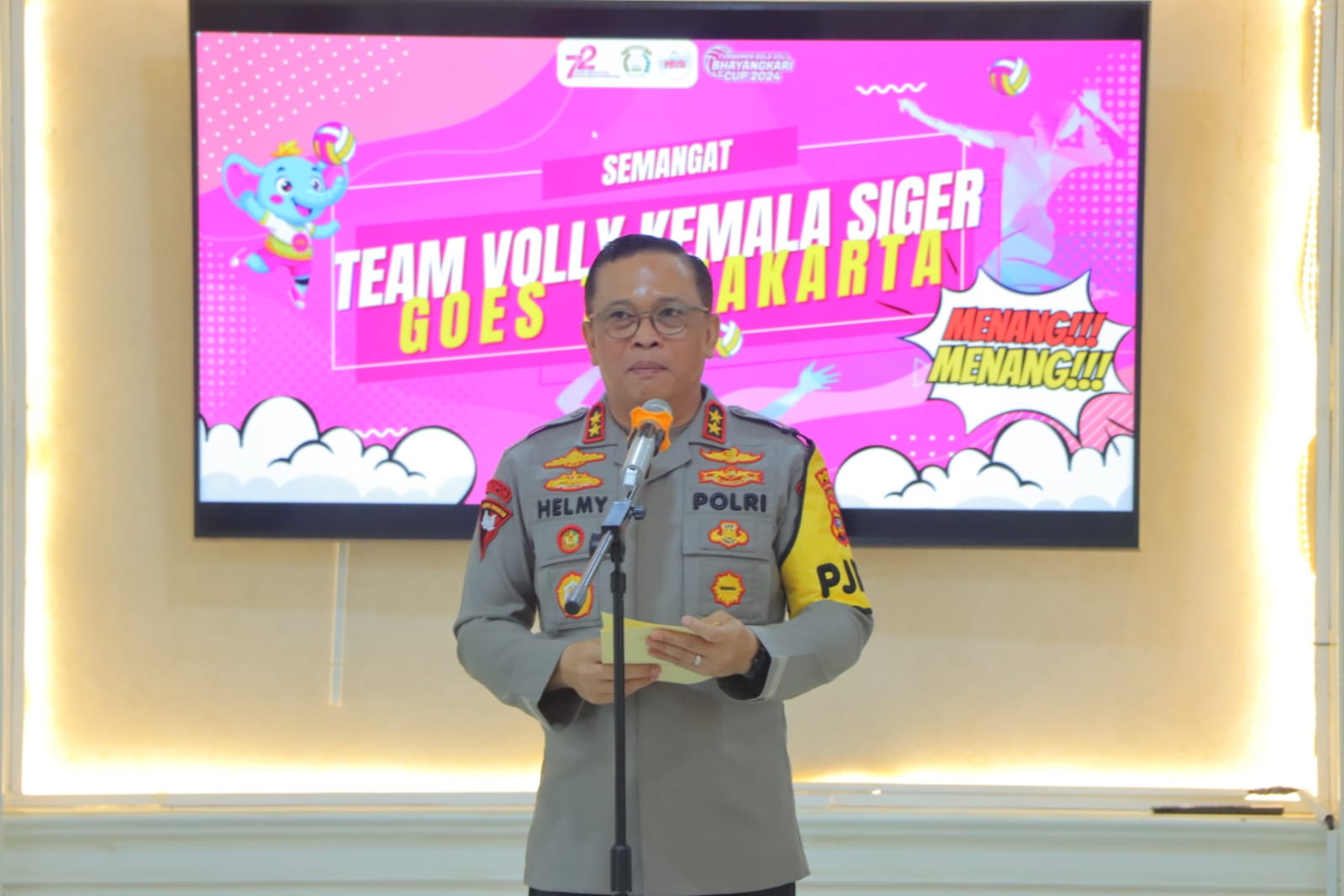Dilepas Kapolda, Tim Voli Kemala Siger  Berlaga di Turnamen Bhayangkari Cup 2024 Jakarta