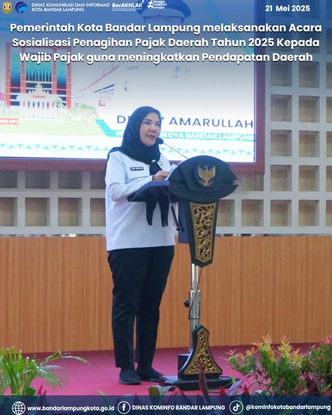 Pemerintah Kota Bandar Lampung Melaksanakan Acara Sosialisasi Penagihan Pajak Daerah Tahun 2025 Kepada Wajib Pajak Guna Meningkatkan Pendapatan Daerah