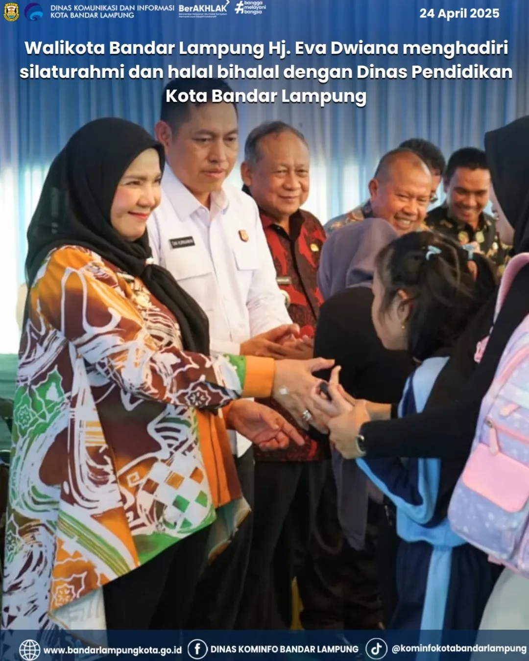Walikota Bandar Lampung Hj. Eva Dwiana Menghadiri Silaturahmi dan Halal Bihalal dengan Dinas Pendidikan Kota Bandar Lampung