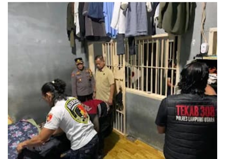 Kanwil Ditjenpas Lampung Gandeng Polres Lampung Utara Sidak Lapas Kelas IIA Kotabumi