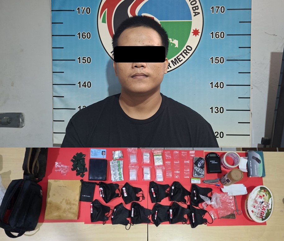 Polres Metro Ringkus Pemuda Berinisial UH dengan Barang Bukti Tembakau Sintetis 13,53 Gram