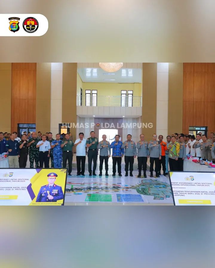 Polda Lampung Gelar Rakor Lintas Sektoral Siapkan Pengamanan Natal 2025 Dan Tahun Baru 2026