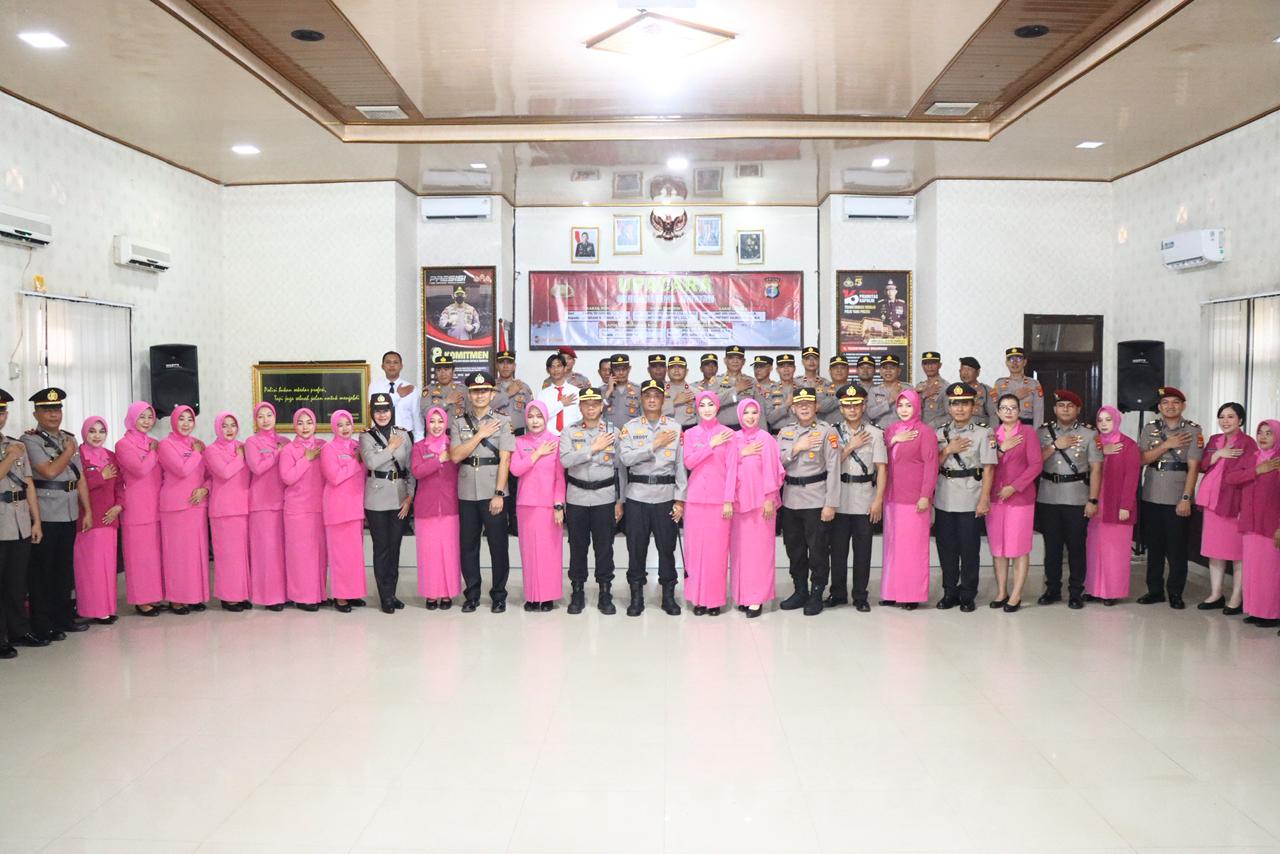 Kapolres Lampung Utara Pimpin Sertijab Sejumlah Pejabat Utama dan Kapolsek Jajaran