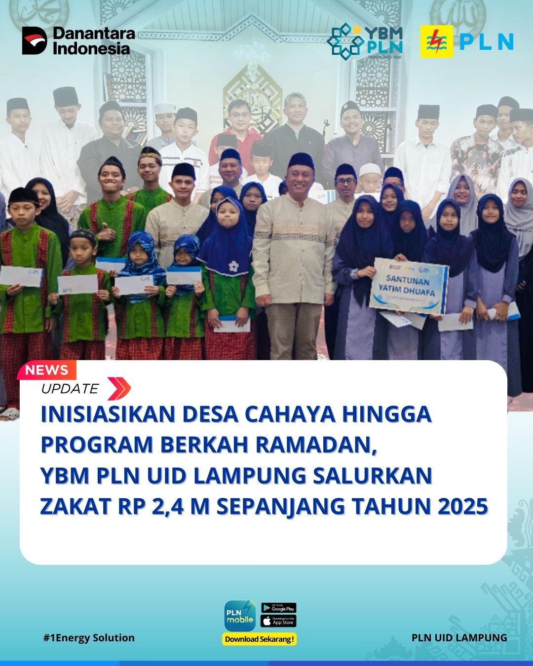 Inisiasikan Desa Cahaya hingga Program Berkah Ramadan, YBM PLN UID Lampung Salurkan Zakat Rp 2,4 M Sepanjang Tahun 2025