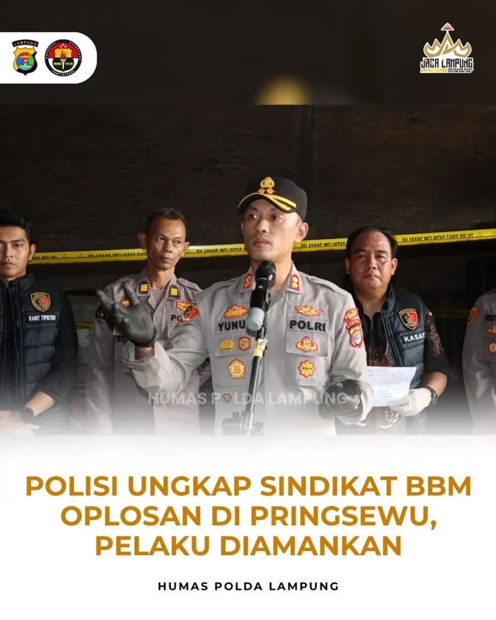 Terbongkar! Gudang BBM Oplosan di Pringsewu Digerebek Polisi