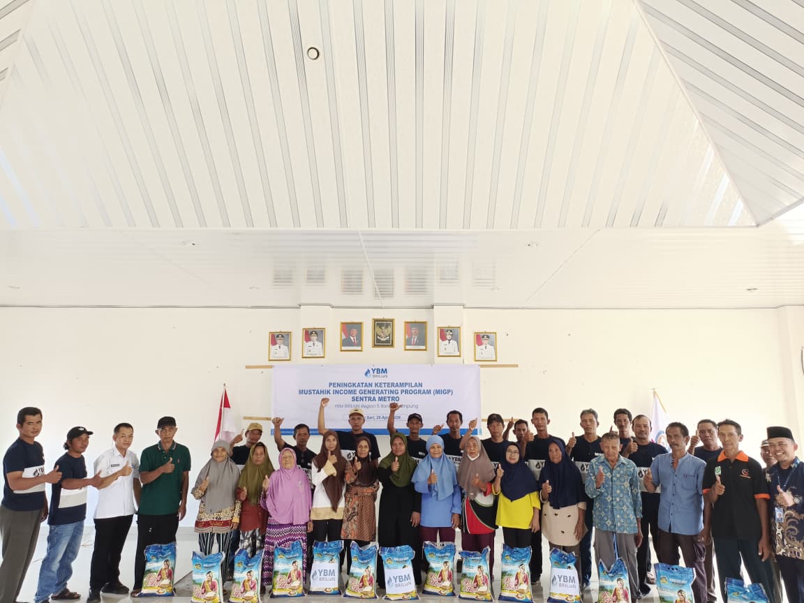 Optimalkan Potensi Lokal, YBM BRILiaN BRI Region 5 Bandar Lampung Salurkan Zakat Pertanian dan Gelar Pelatihan Strategis bagi Petani Metro